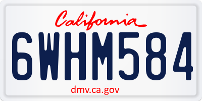 CA license plate 6WHM584