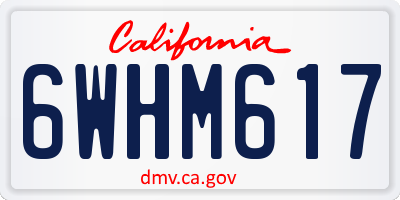 CA license plate 6WHM617
