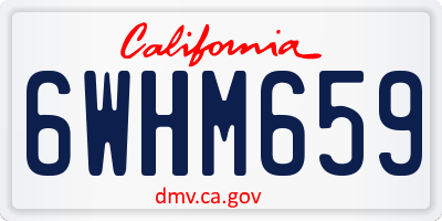 CA license plate 6WHM659