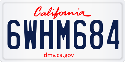 CA license plate 6WHM684