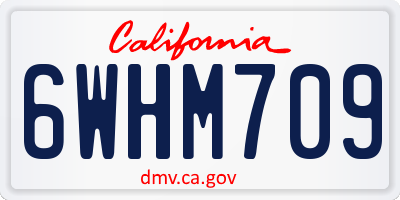 CA license plate 6WHM709