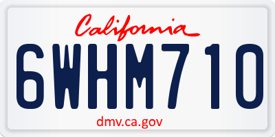 CA license plate 6WHM710