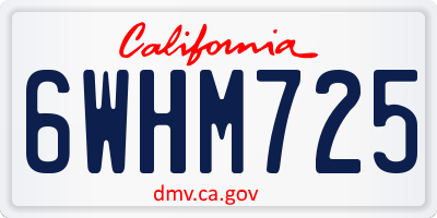 CA license plate 6WHM725