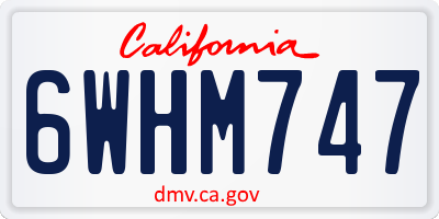 CA license plate 6WHM747