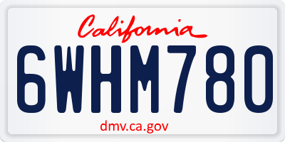 CA license plate 6WHM780