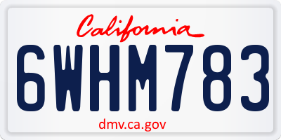 CA license plate 6WHM783