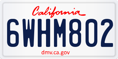 CA license plate 6WHM802