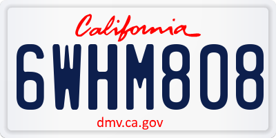 CA license plate 6WHM808