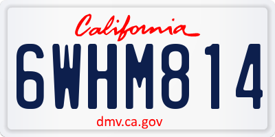 CA license plate 6WHM814