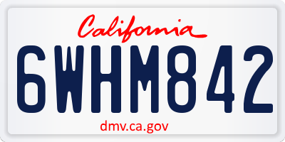 CA license plate 6WHM842