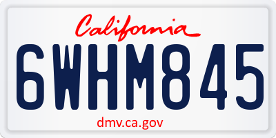 CA license plate 6WHM845