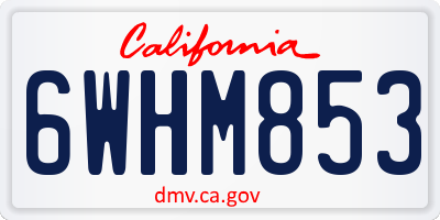 CA license plate 6WHM853