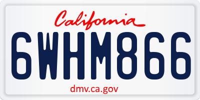 CA license plate 6WHM866