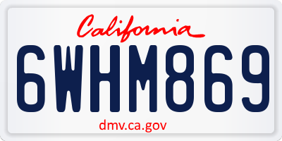 CA license plate 6WHM869