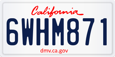 CA license plate 6WHM871
