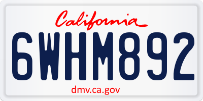 CA license plate 6WHM892