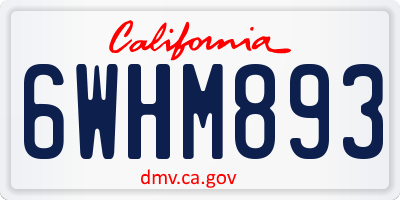 CA license plate 6WHM893