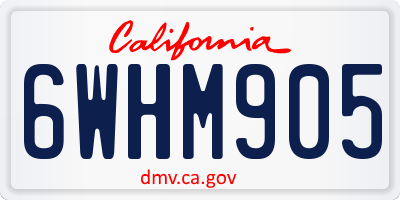 CA license plate 6WHM905