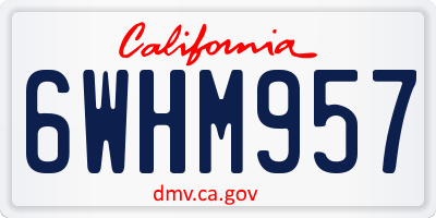 CA license plate 6WHM957