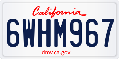 CA license plate 6WHM967