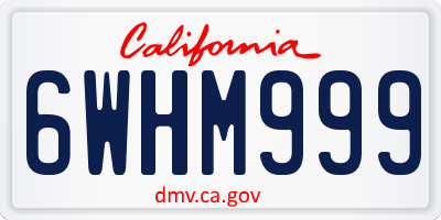 CA license plate 6WHM999