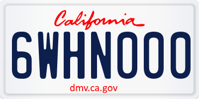 CA license plate 6WHN000
