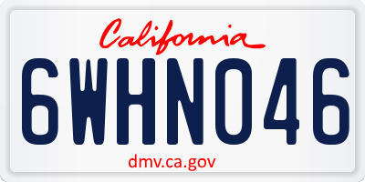 CA license plate 6WHN046