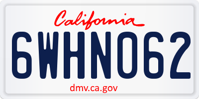CA license plate 6WHN062