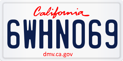 CA license plate 6WHN069