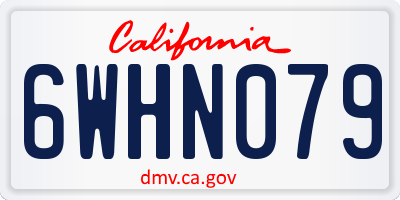 CA license plate 6WHN079