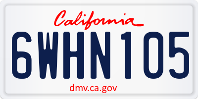 CA license plate 6WHN105