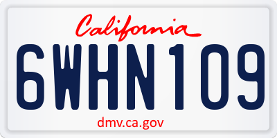 CA license plate 6WHN109