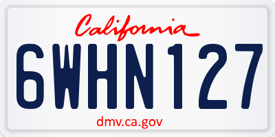 CA license plate 6WHN127