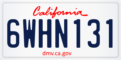 CA license plate 6WHN131
