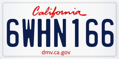 CA license plate 6WHN166