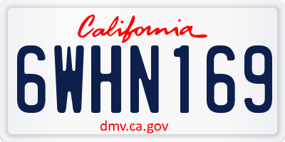 CA license plate 6WHN169