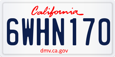 CA license plate 6WHN170