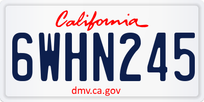 CA license plate 6WHN245