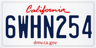 CA license plate 6WHN254