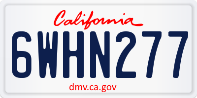 CA license plate 6WHN277
