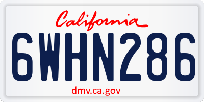 CA license plate 6WHN286
