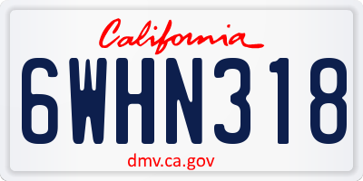 CA license plate 6WHN318