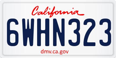 CA license plate 6WHN323