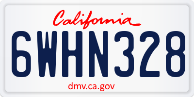 CA license plate 6WHN328