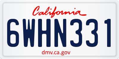 CA license plate 6WHN331