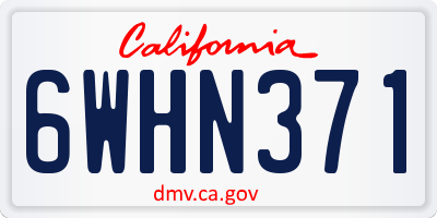 CA license plate 6WHN371