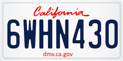 CA license plate 6WHN430