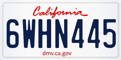 CA license plate 6WHN445