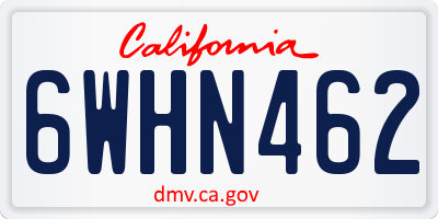 CA license plate 6WHN462