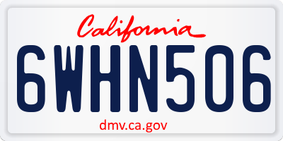CA license plate 6WHN506